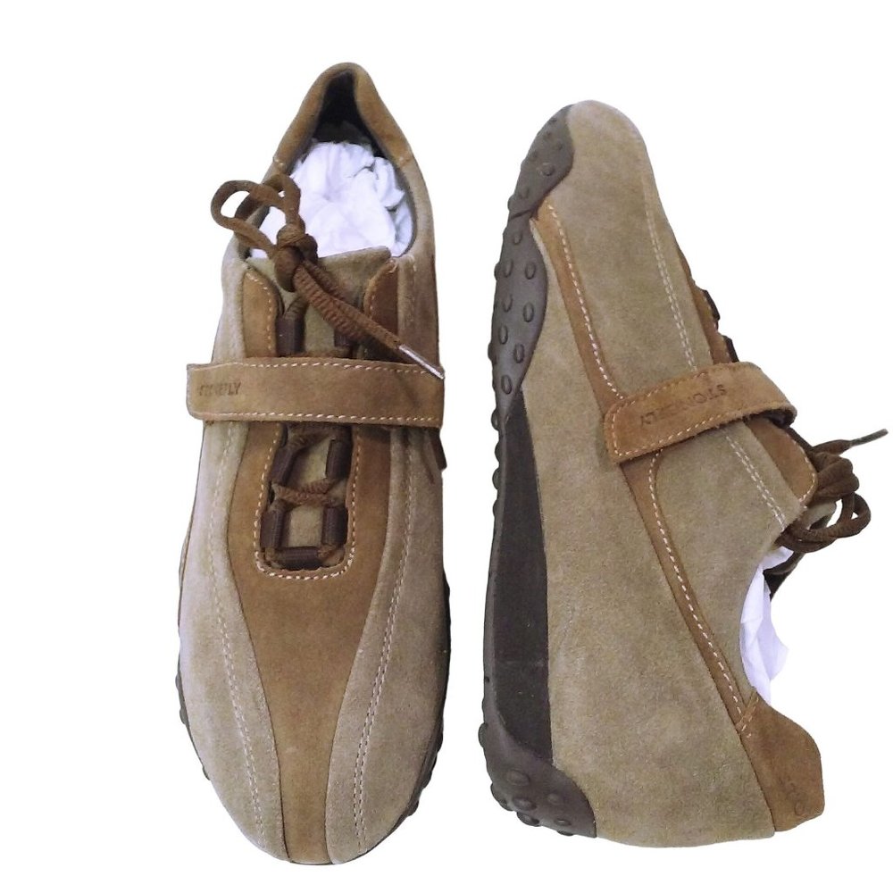 Stonefly Suede Leather Sneaker -38 LaceUp Strap Tread Two-Tone Brown Athleisure
